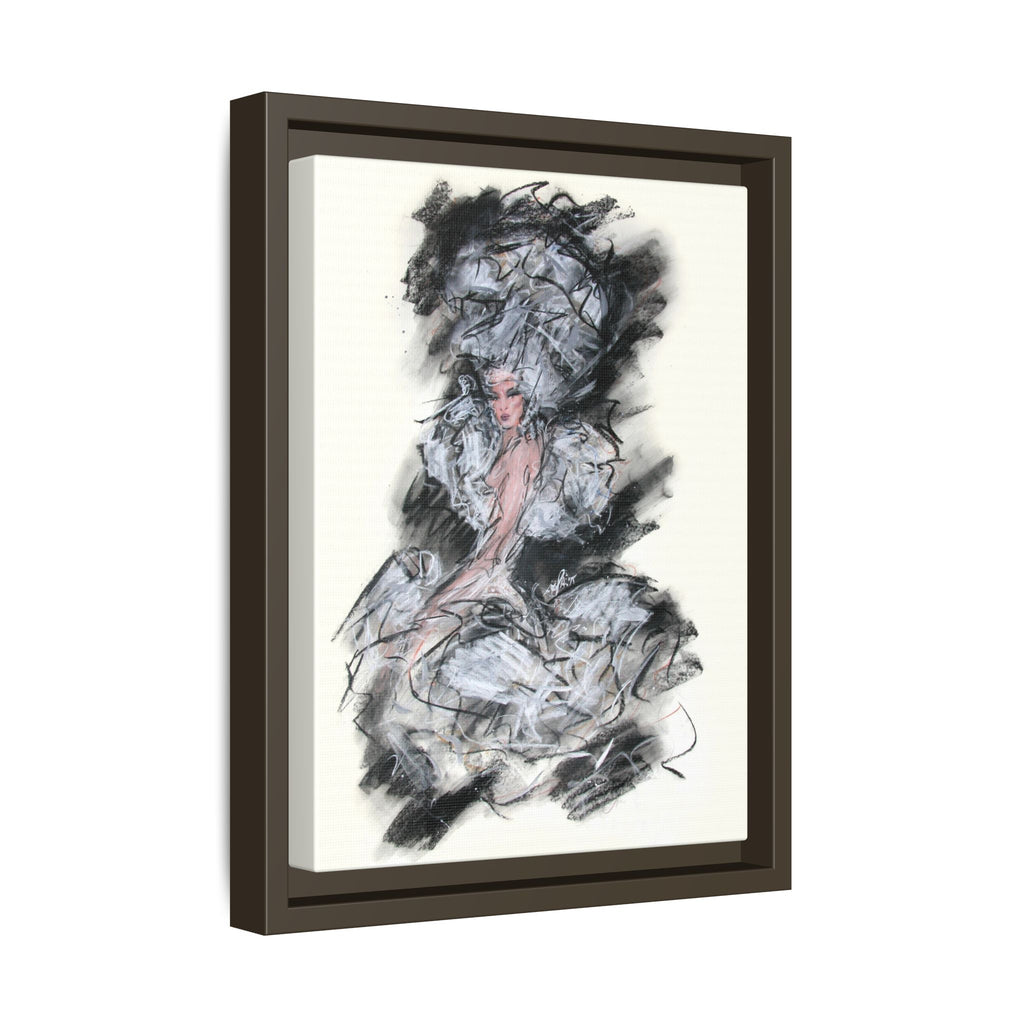Framed Matte Canvas Art - Fashion Sketch Ballerina Illustration