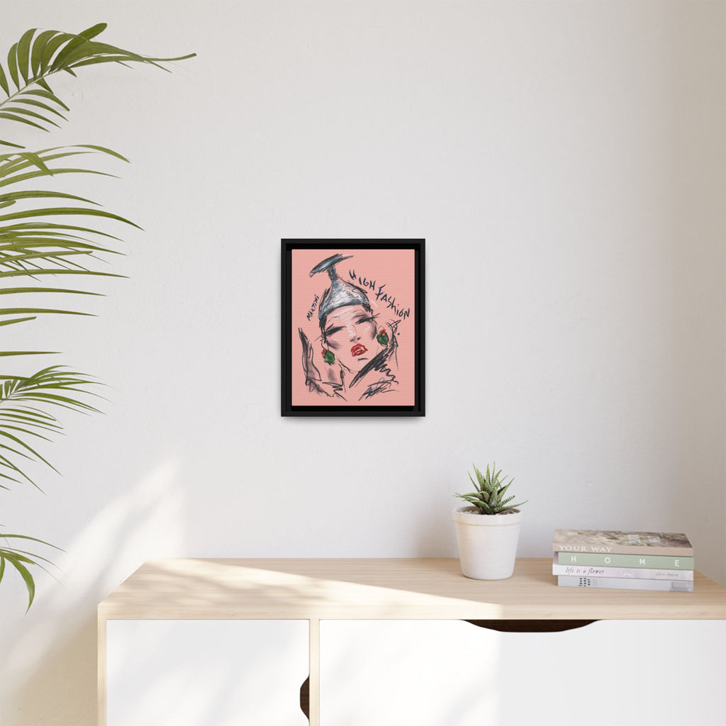 High Fashion Portrait Framed Canvas Wall Art