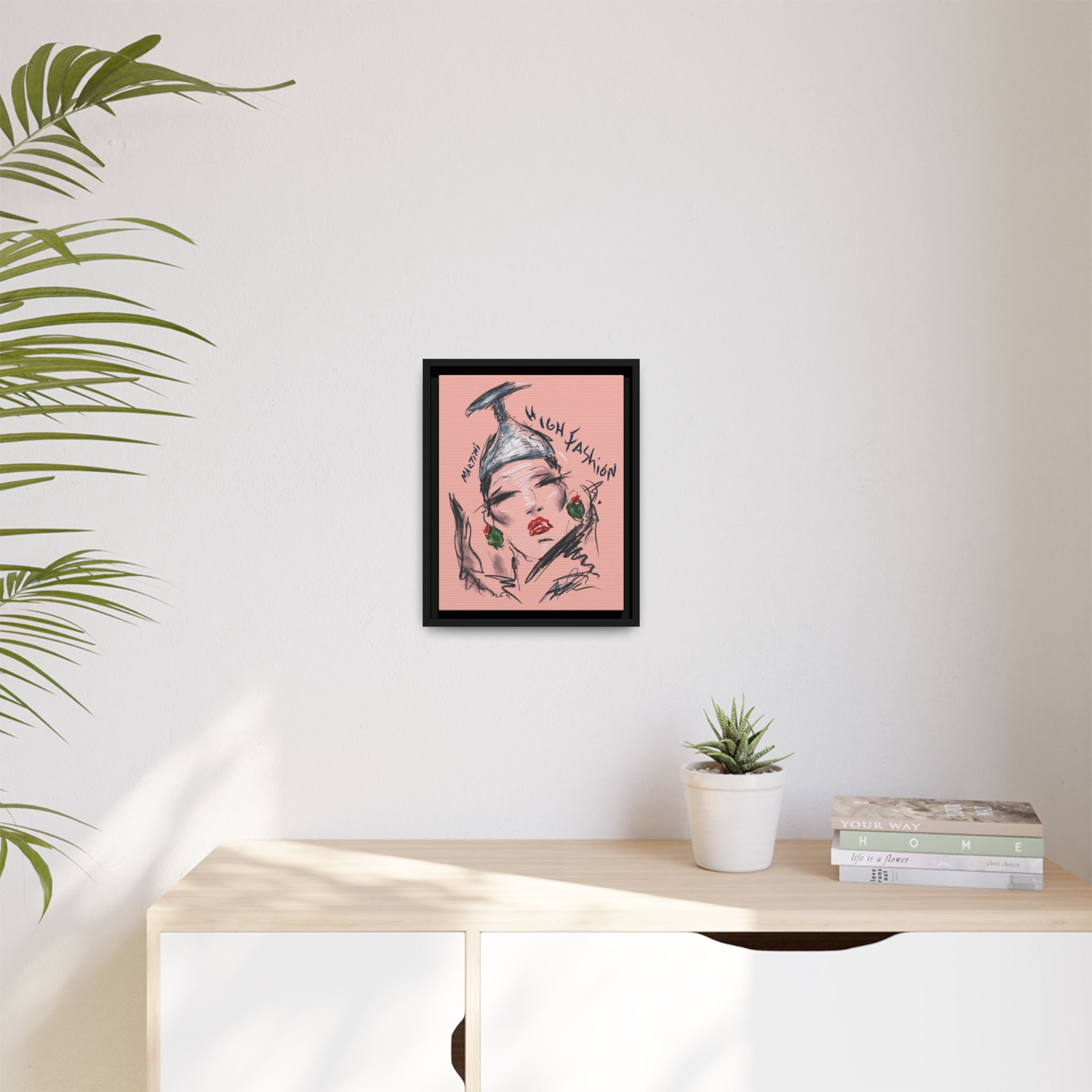 High Fashion Portrait Framed Canvas Wall Art