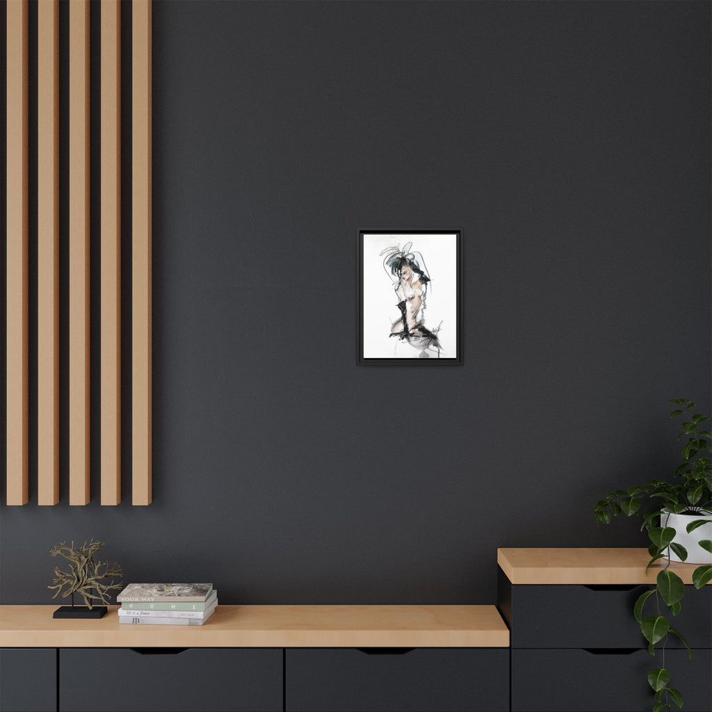 Woman in Black Gloves | Framed Nude Figure Sketch