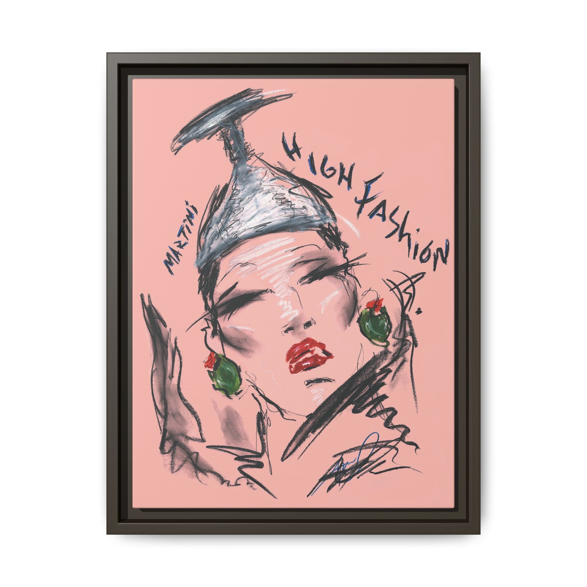 High Fashion Portrait Framed Canvas Wall Art