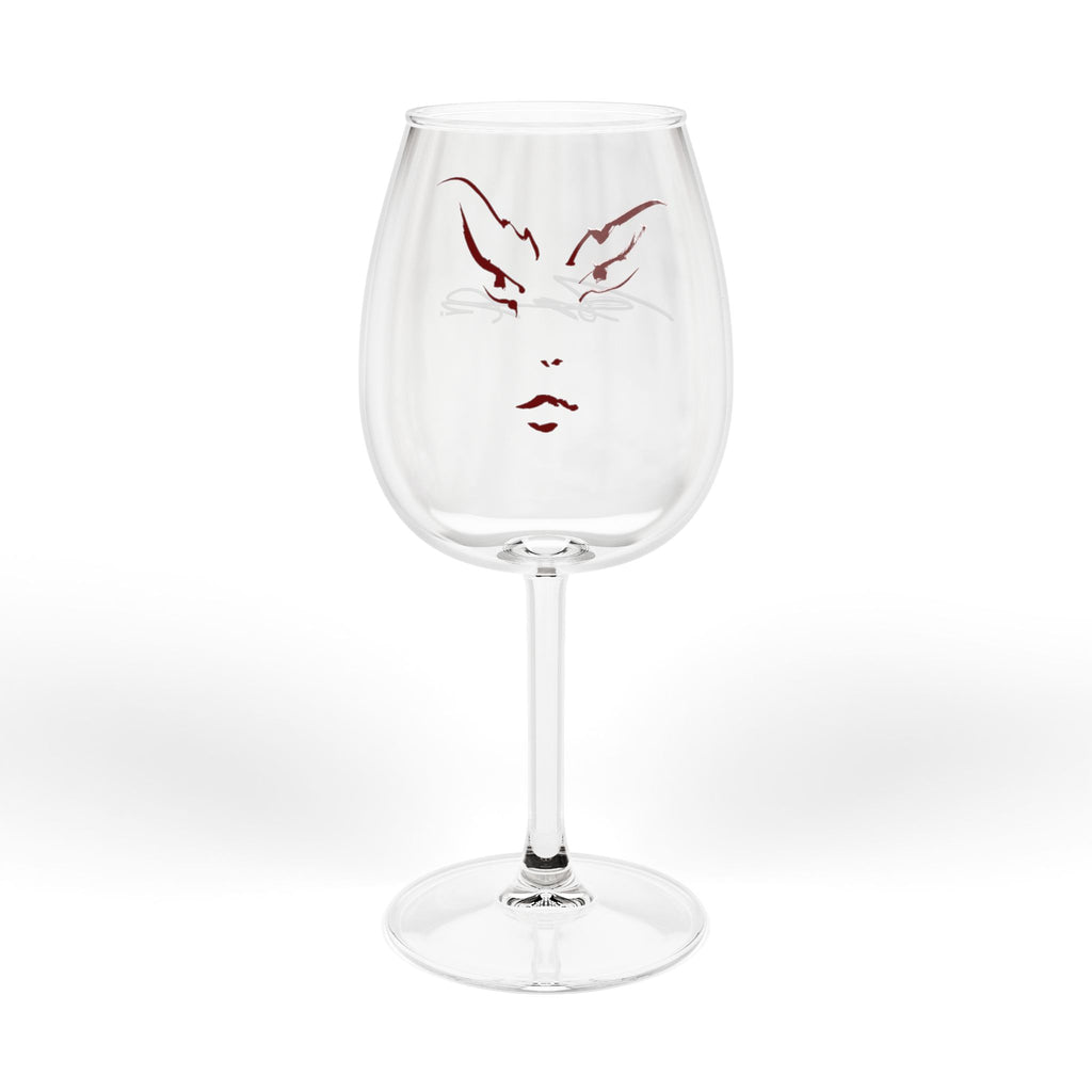 12oz Wine Glass with Minimalist Face Line Art — Elegant Stemmed Glassware for Gifts & Entertaining