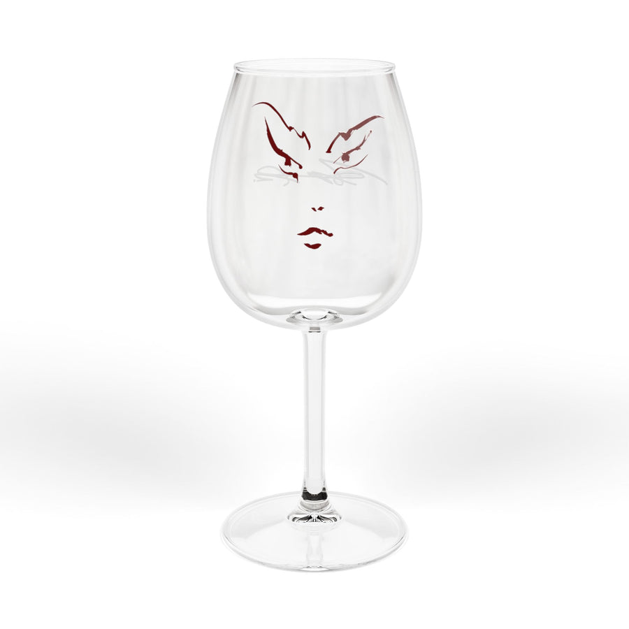 12oz Wine Glass with Minimalist Face Line Art — Elegant Stemmed Glassware for Gifts & Entertaining
