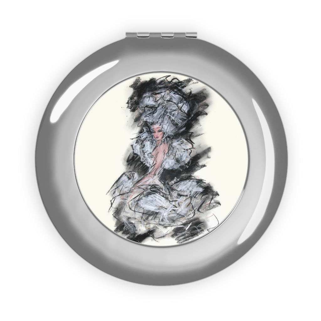 Compact Travel Mirror — Elegant Ballerina Sketch Pocket Mirror