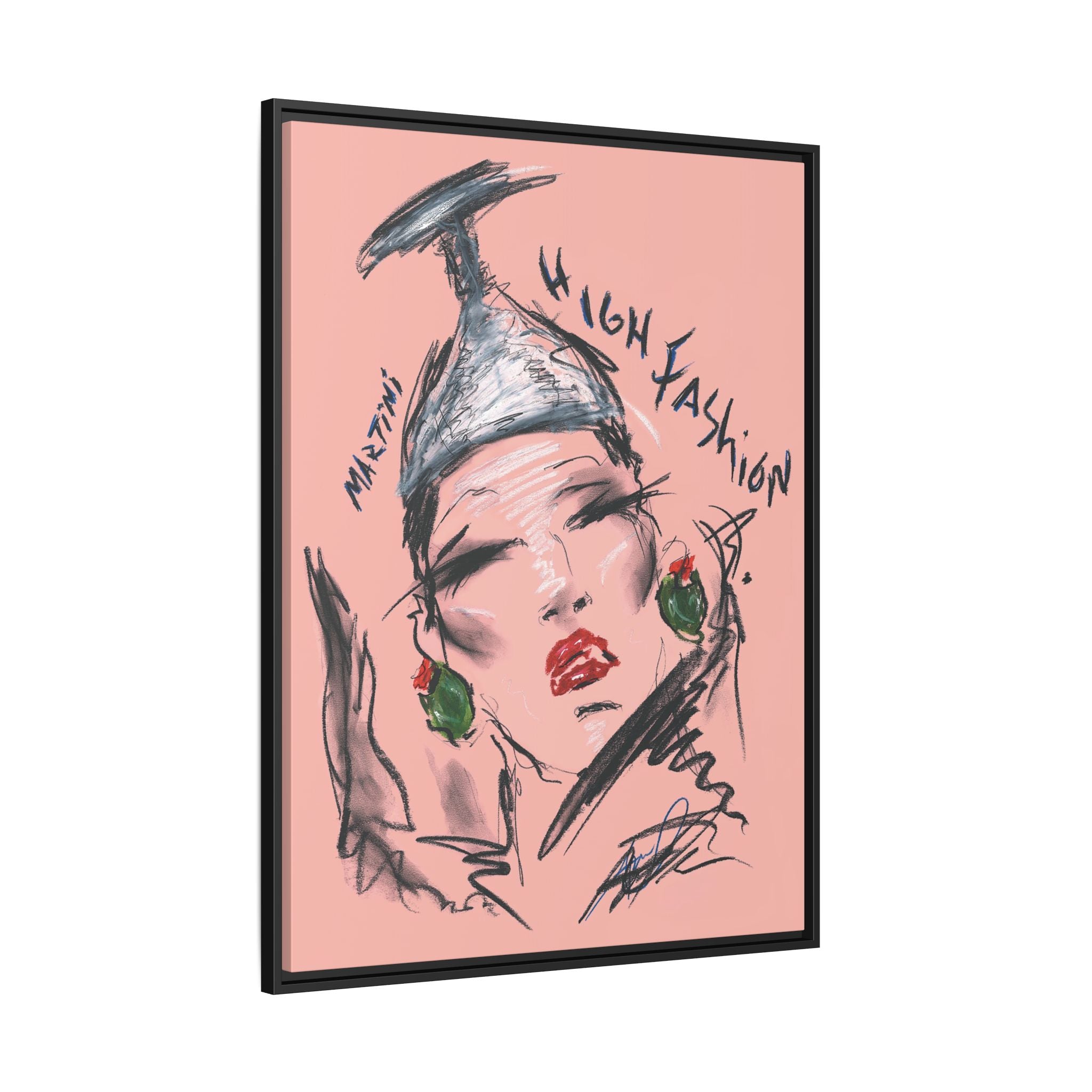 High Fashion Portrait Framed Canvas Wall Art
