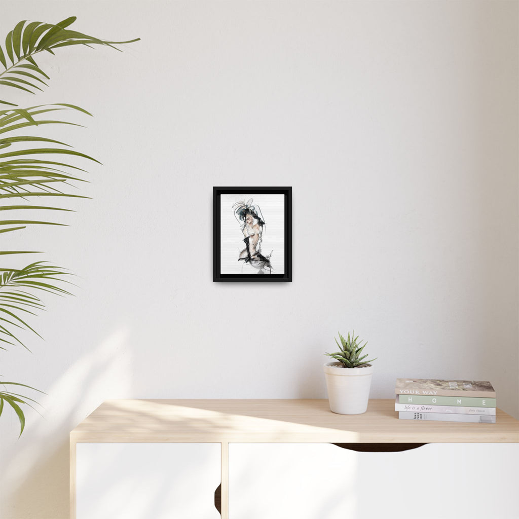 Woman in Black Gloves | Framed Nude Figure Sketch