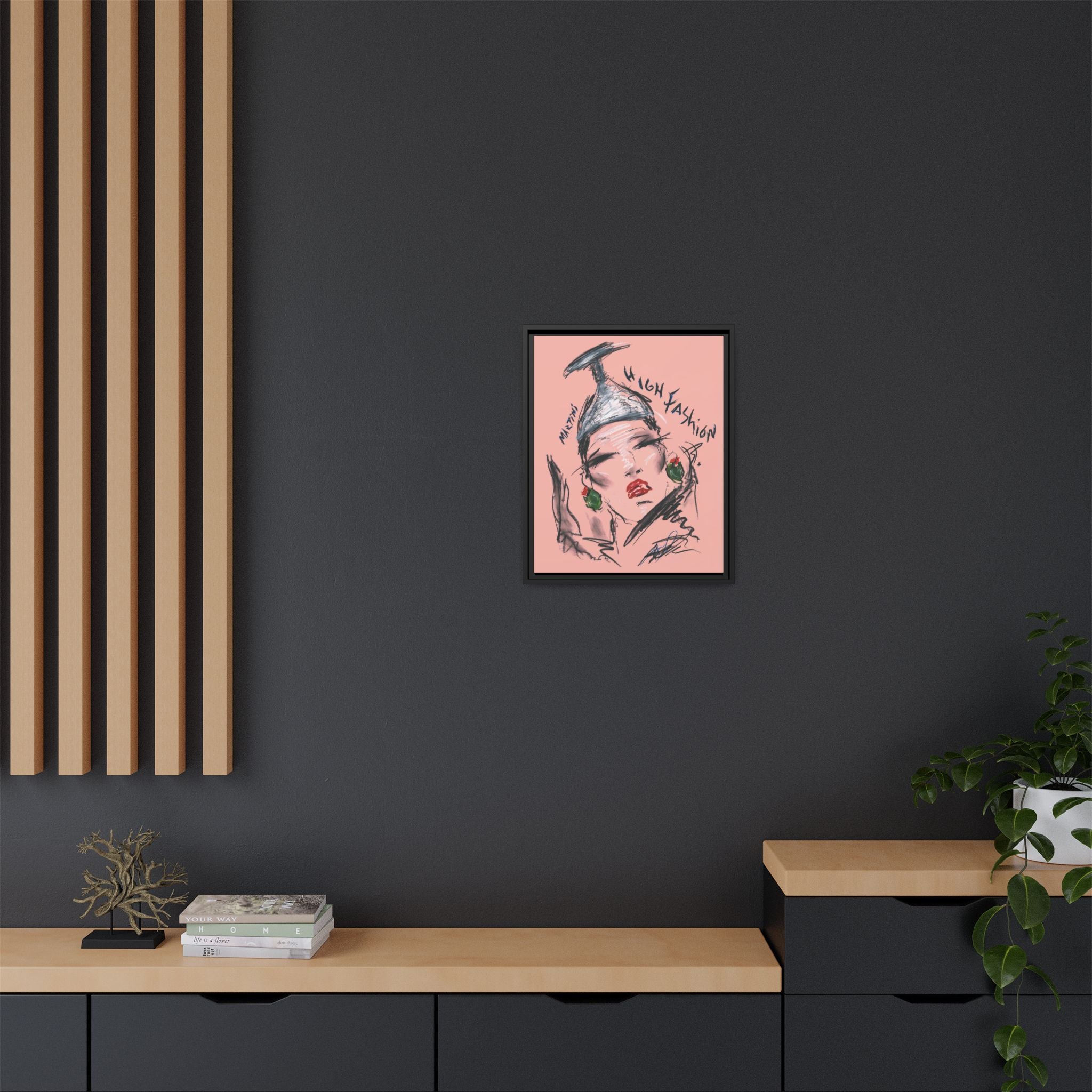 High Fashion Portrait Framed Canvas Wall Art