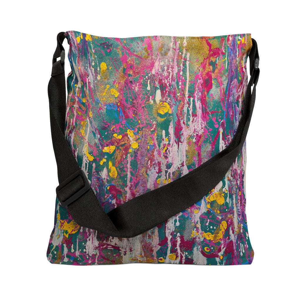 Abstract Color Splash Tote Bag — Adjustable Art Print Shoulder Bag