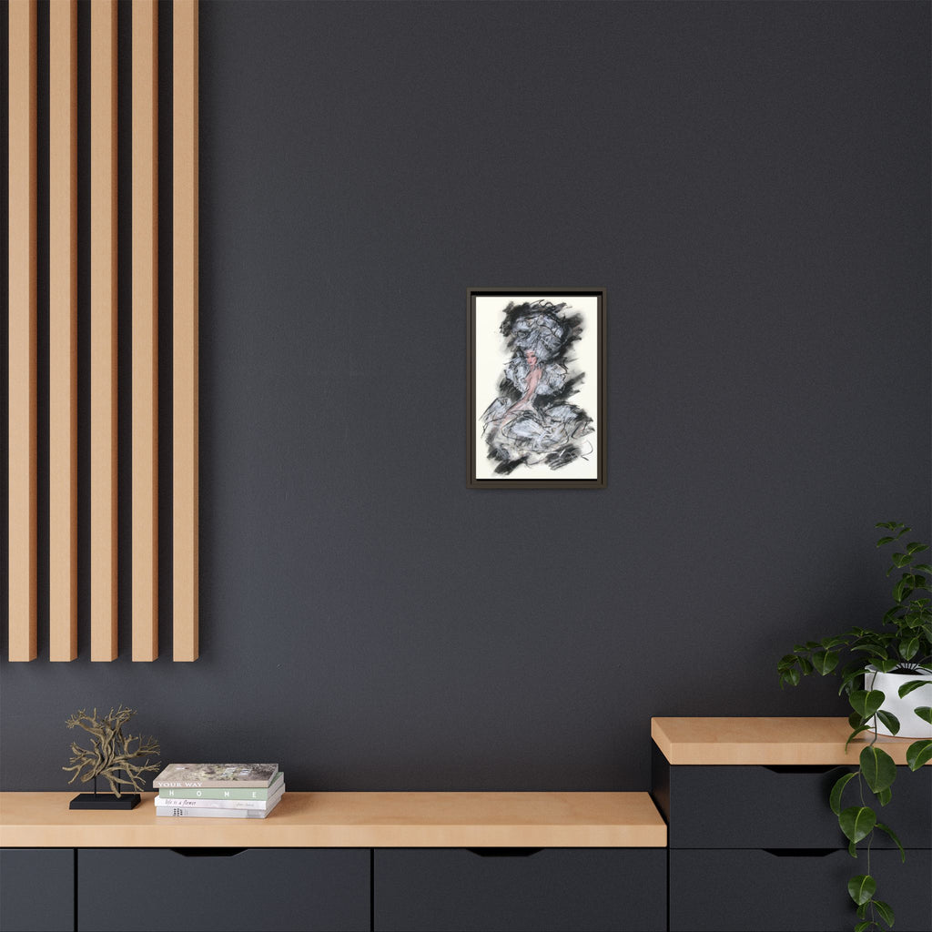 Framed Matte Canvas Art - Fashion Sketch Ballerina Illustration