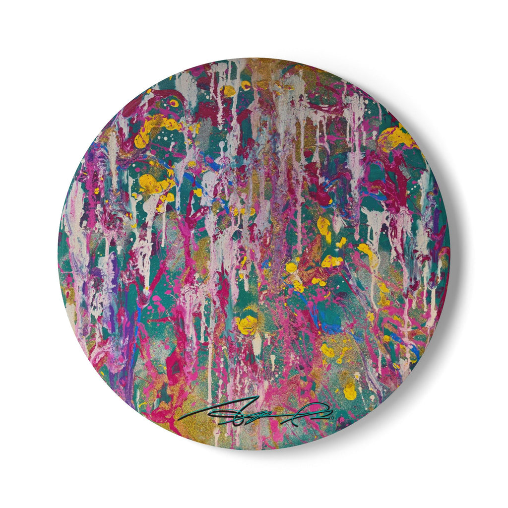 Contemporary Art Ceramic Coaster | Sunlight Through the Weeping Willows