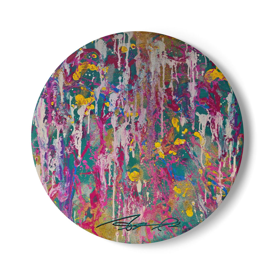 Contemporary Art Ceramic Coaster | Sunlight Through the Weeping Willows