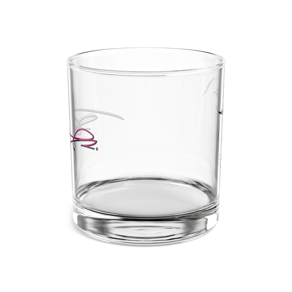 10oz Rocks Glass – Minimal Pink Signature Whiskey Tumbler