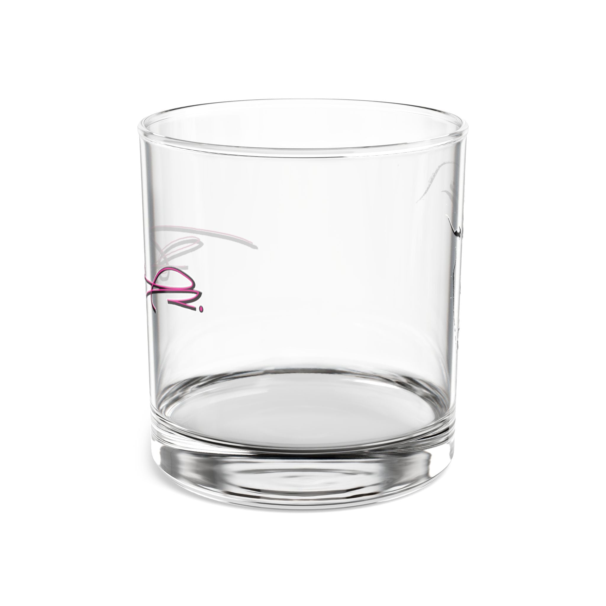 10oz Rocks Glass – Minimal Pink Signature Whiskey Tumbler
