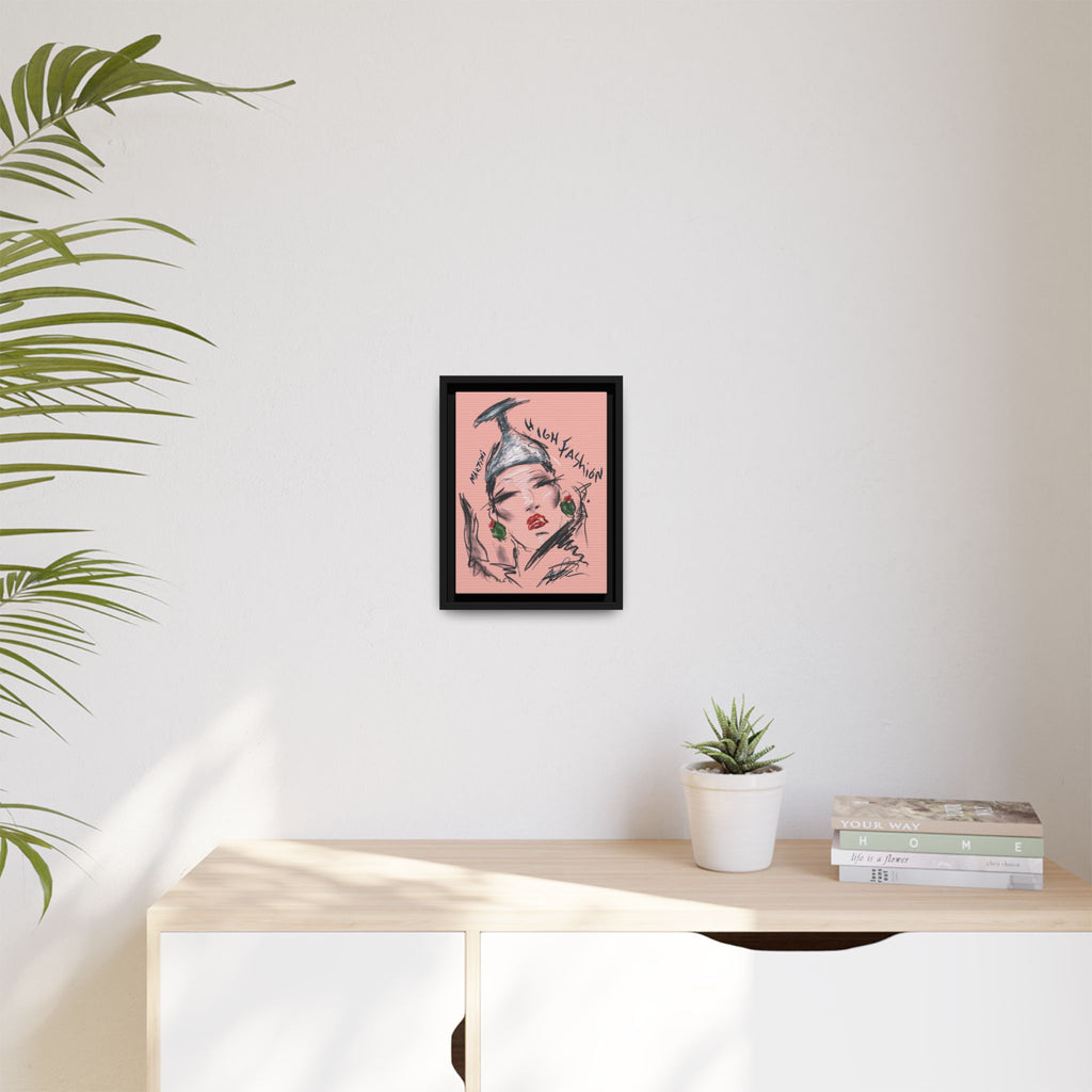 High Fashion Portrait Framed Canvas Wall Art