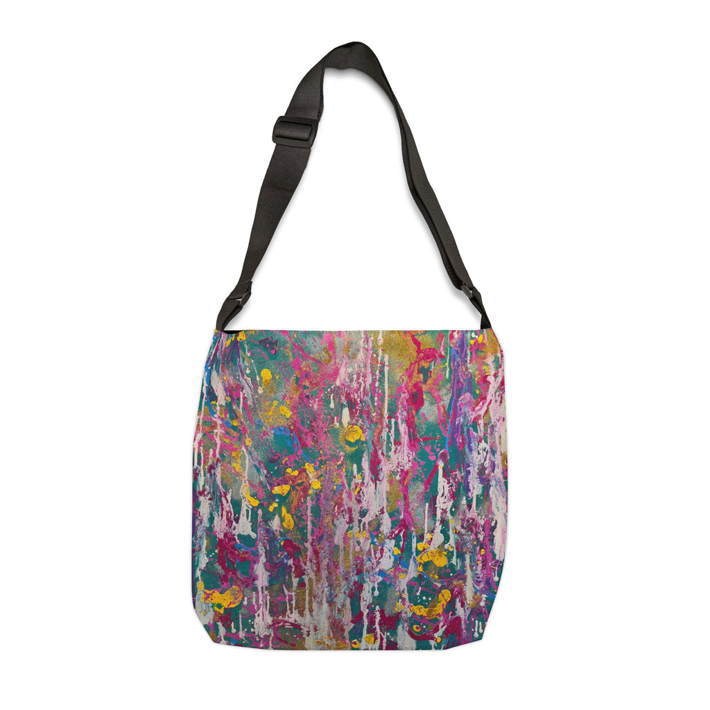 Abstract Color Splash Tote Bag — Adjustable Art Print Shoulder Bag