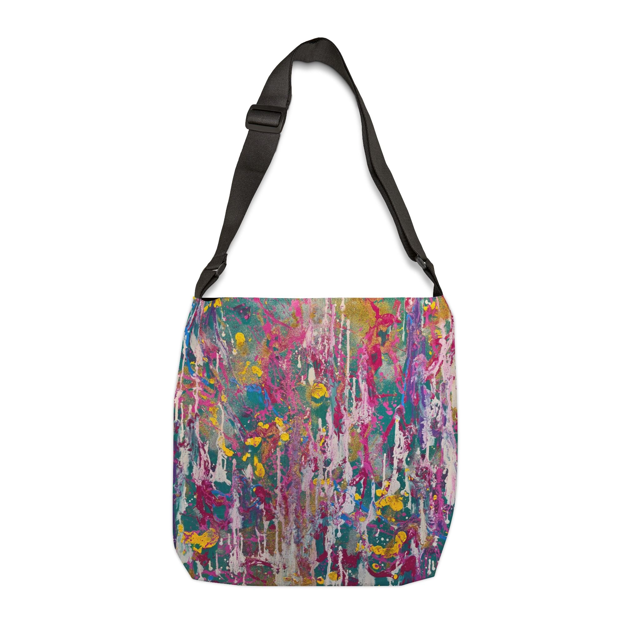 Abstract Color Splash Tote Bag — Adjustable Art Print Shoulder Bag