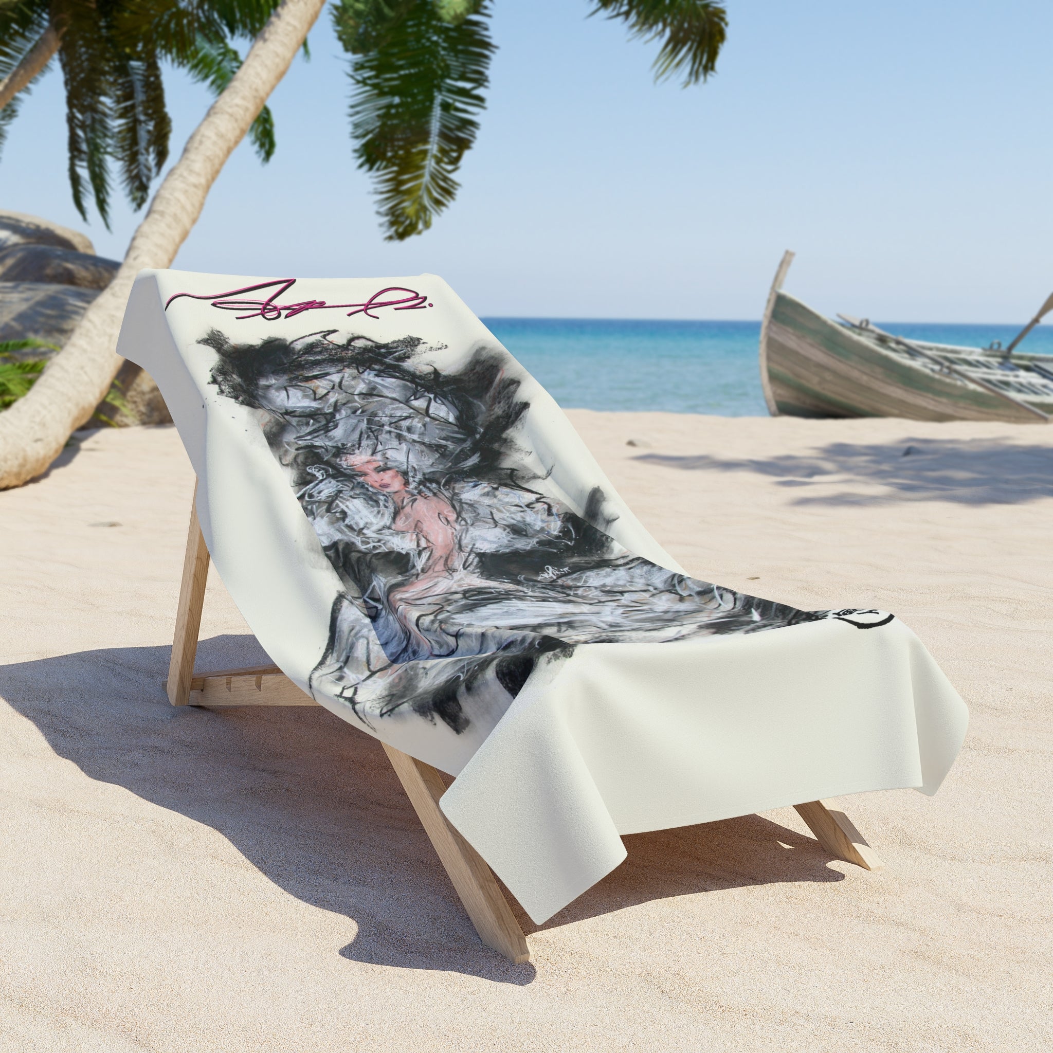 Abstract Mermaid Beach Towel — Artistic Ocean-Inspired Coastal Towel