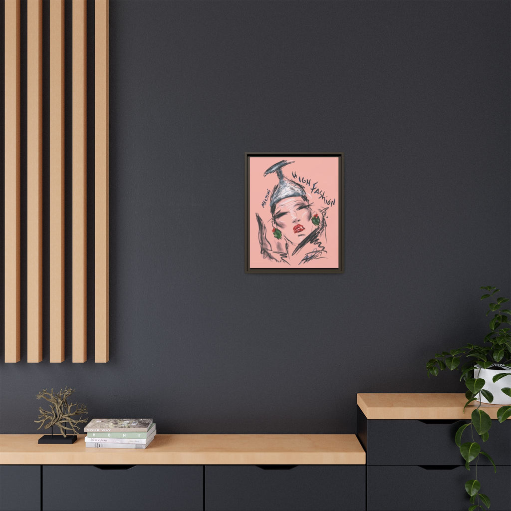 High Fashion Portrait Framed Canvas Wall Art