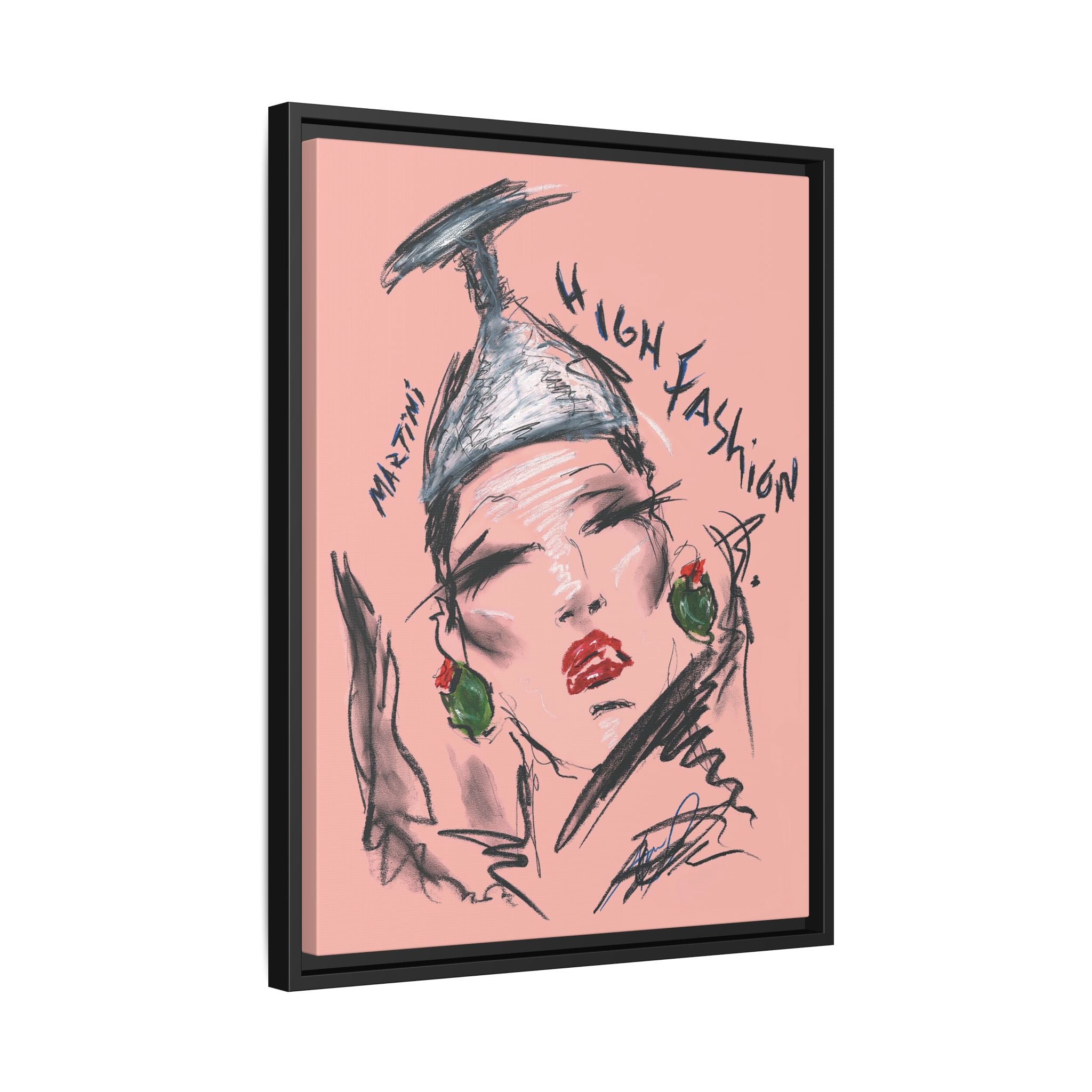 High Fashion Portrait Framed Canvas Wall Art
