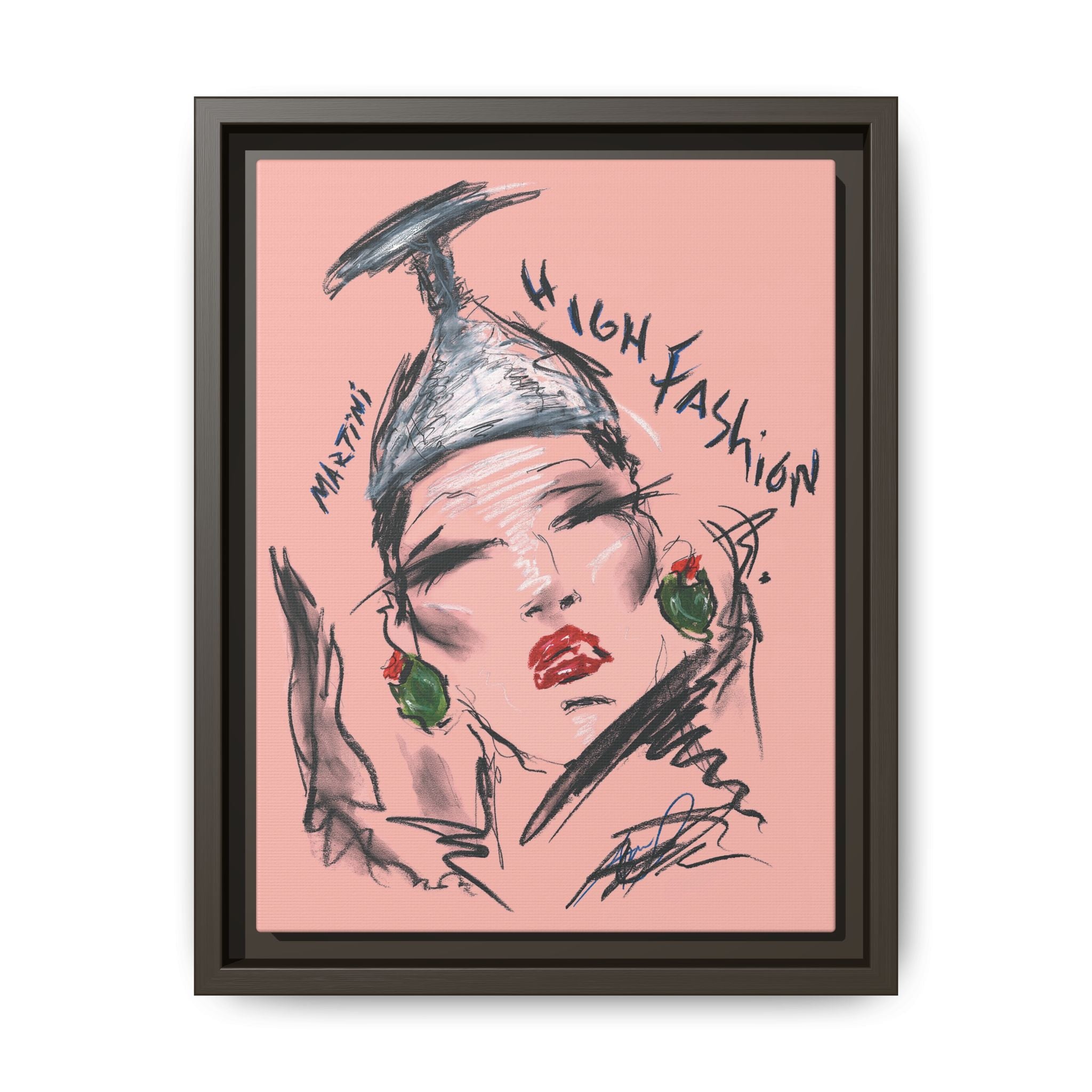 High Fashion Portrait Framed Canvas Wall Art