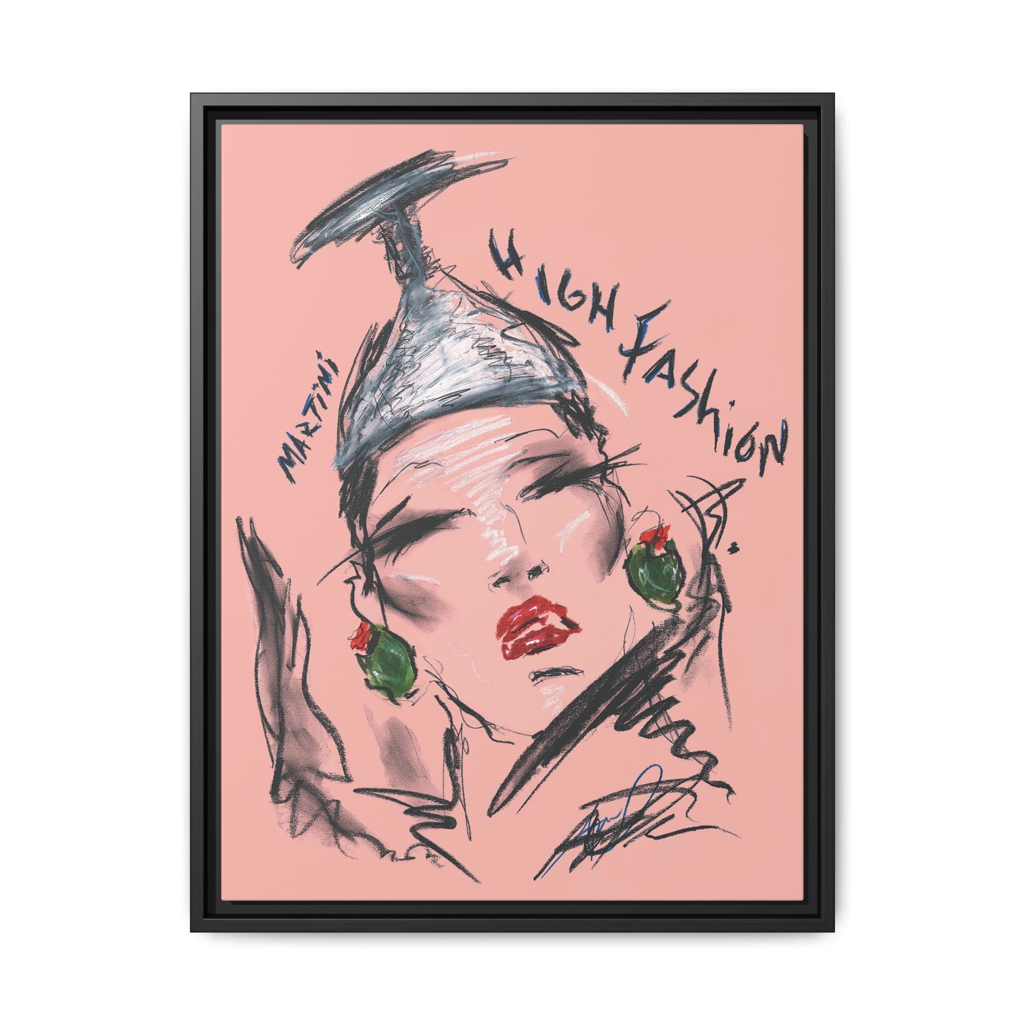 High Fashion Portrait Framed Canvas Wall Art