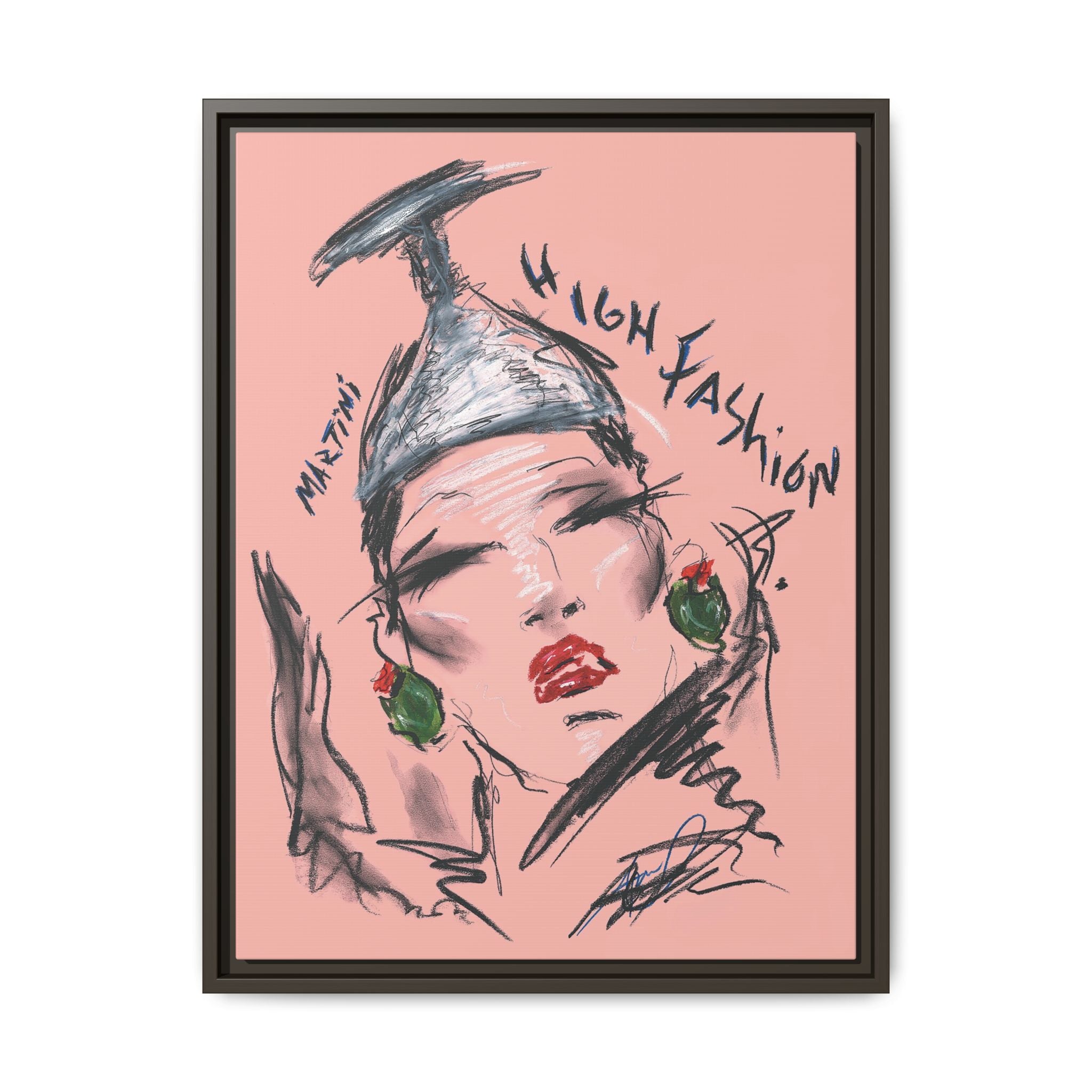 High Fashion Portrait Framed Canvas Wall Art