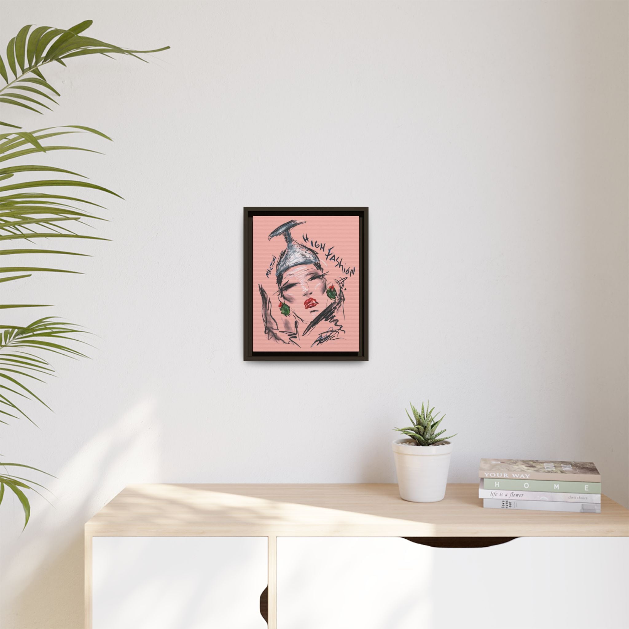 High Fashion Portrait Framed Canvas Wall Art