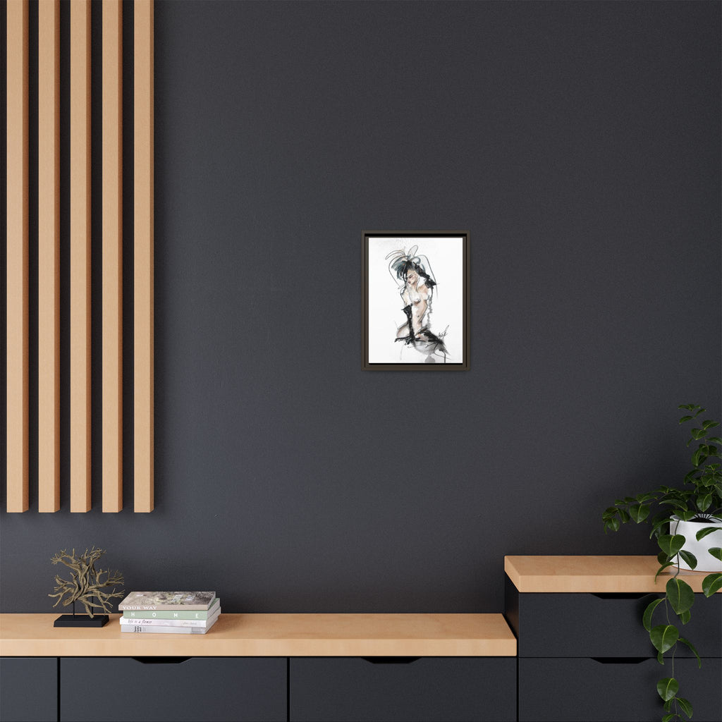 Woman in Black Gloves | Framed Nude Figure Sketch