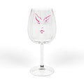 12oz Wine Glass with Pink Masquerade Mask Face Design — Elegant Party & Gift Glassware