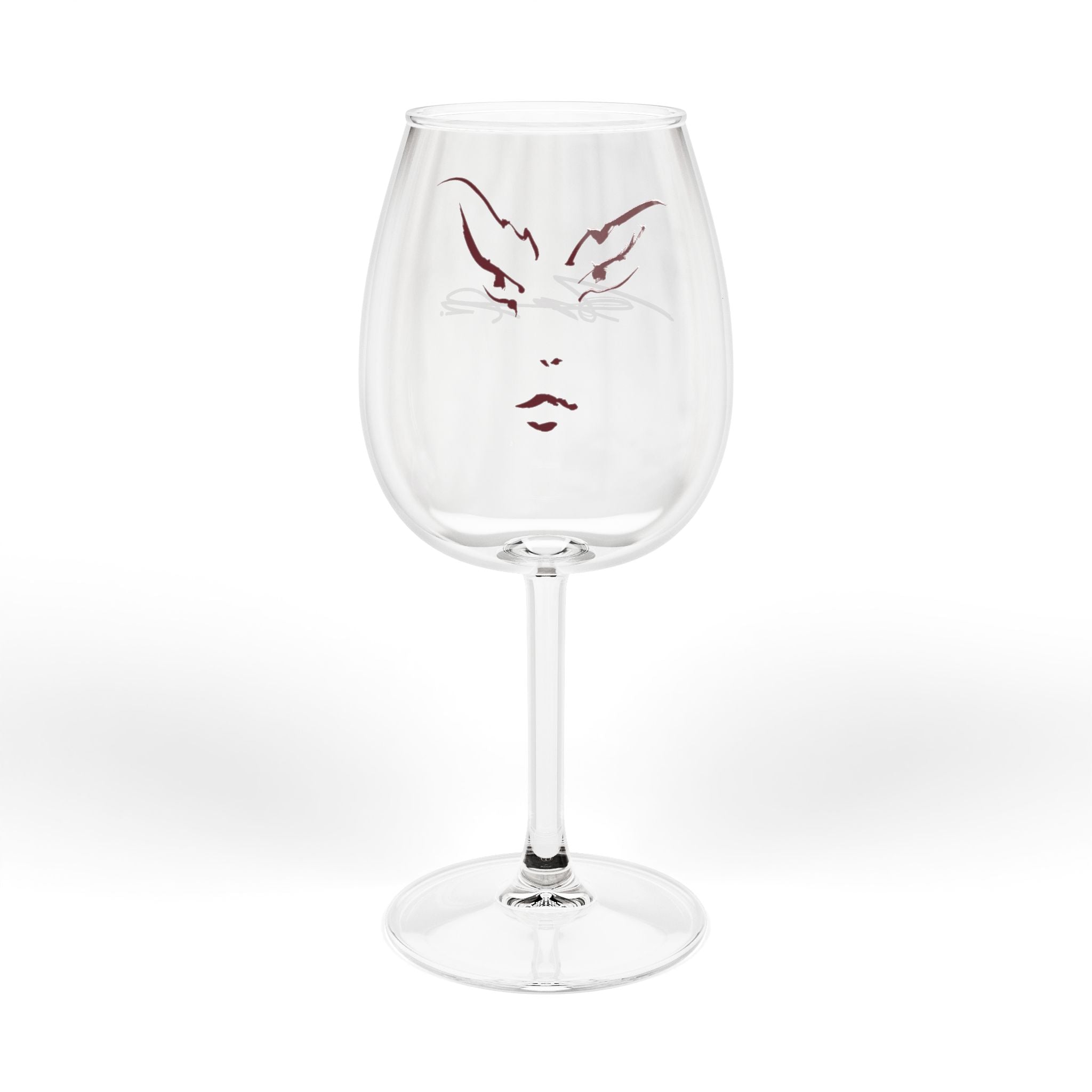 12oz Elegant Face Wine Glass — Modern Minimalist Stemware for Gifts & Entertaining