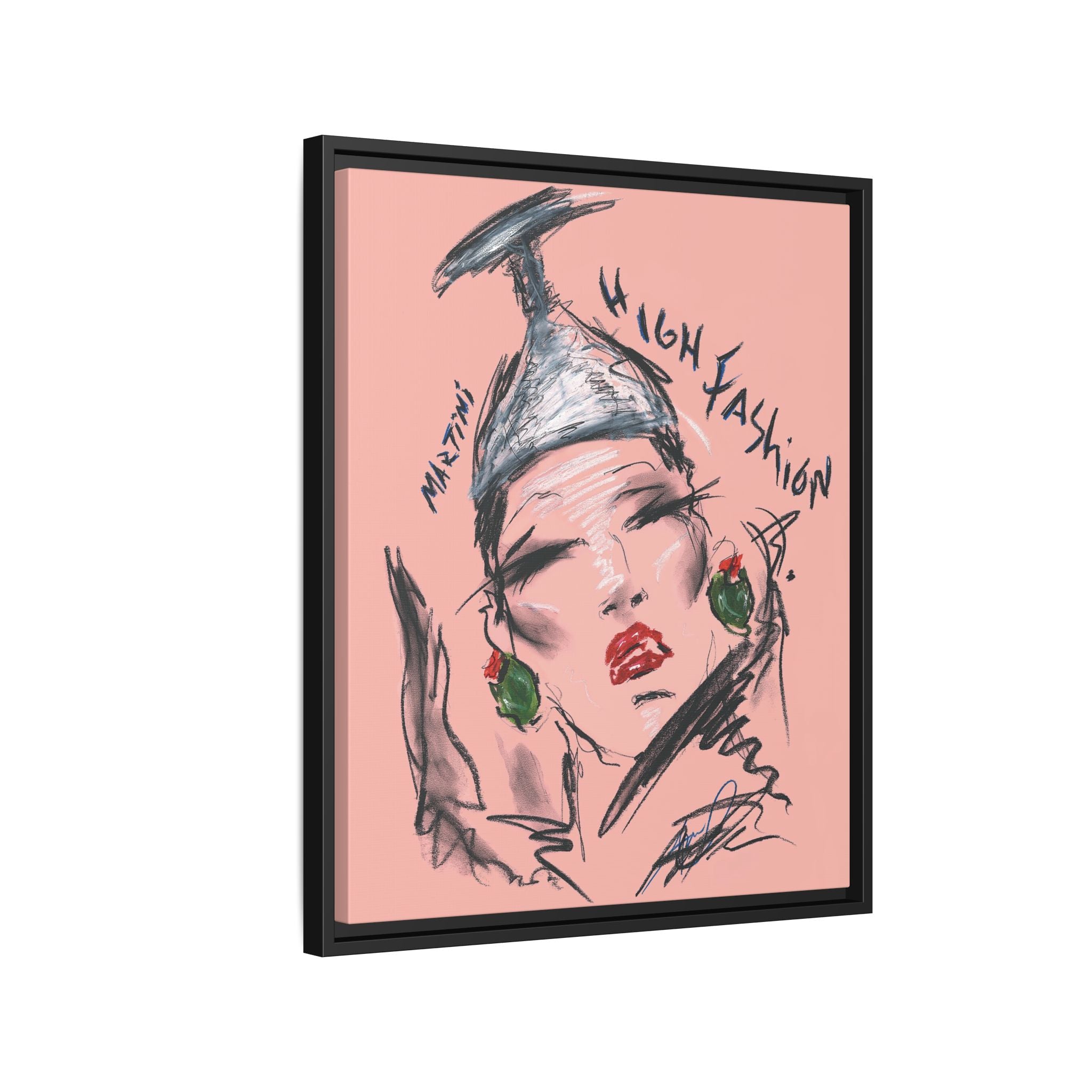 High Fashion Portrait Framed Canvas Wall Art