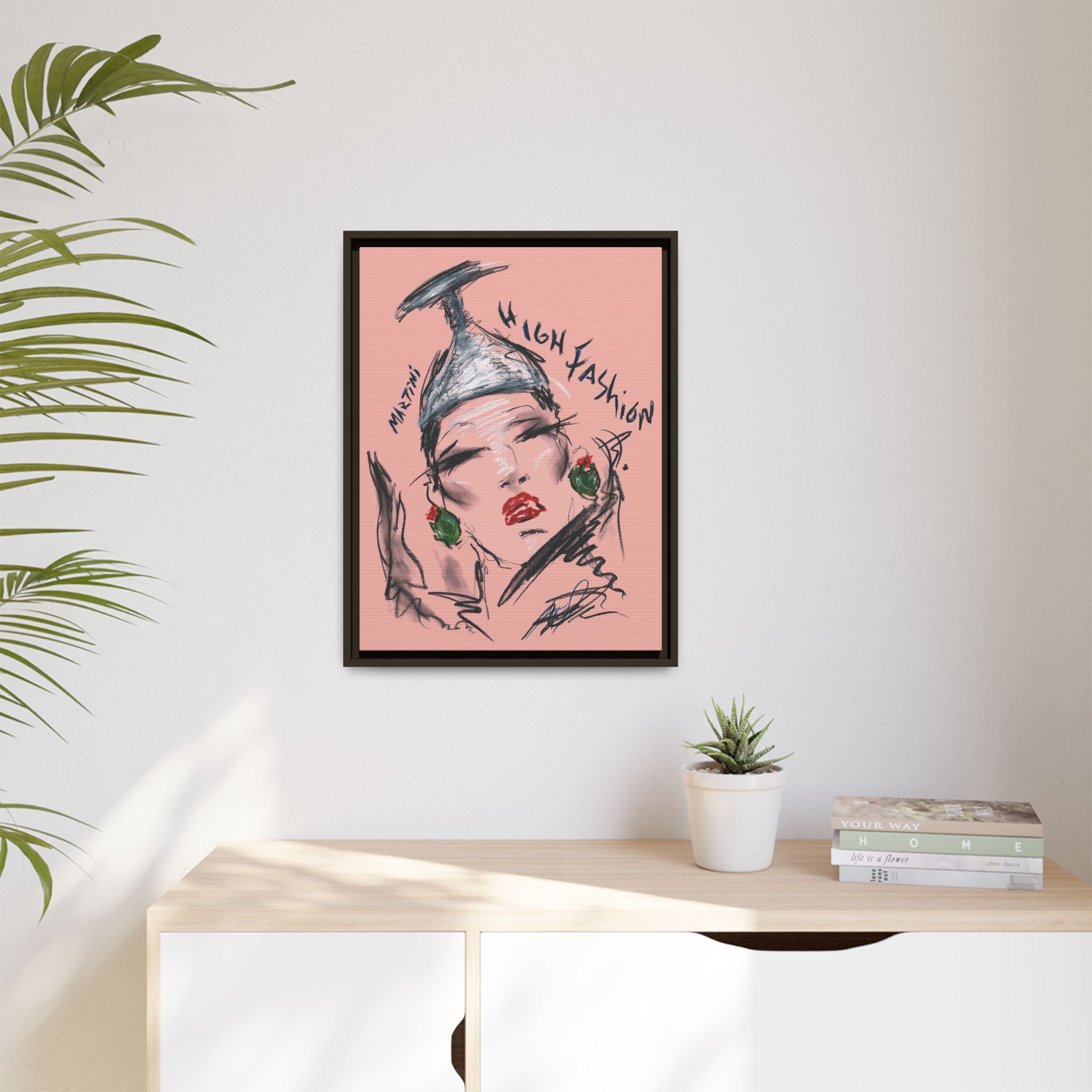 High Fashion Portrait Framed Canvas Wall Art
