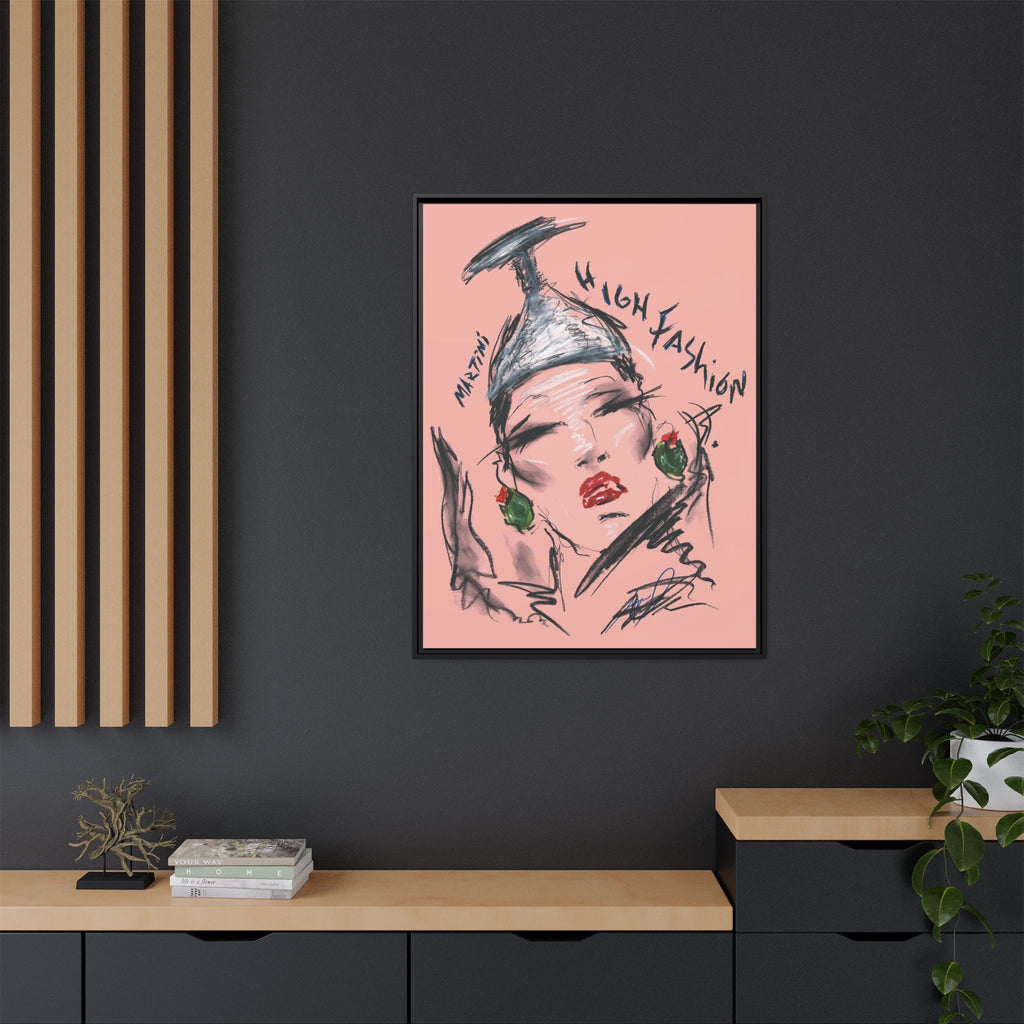 High Fashion Portrait Framed Canvas Wall Art