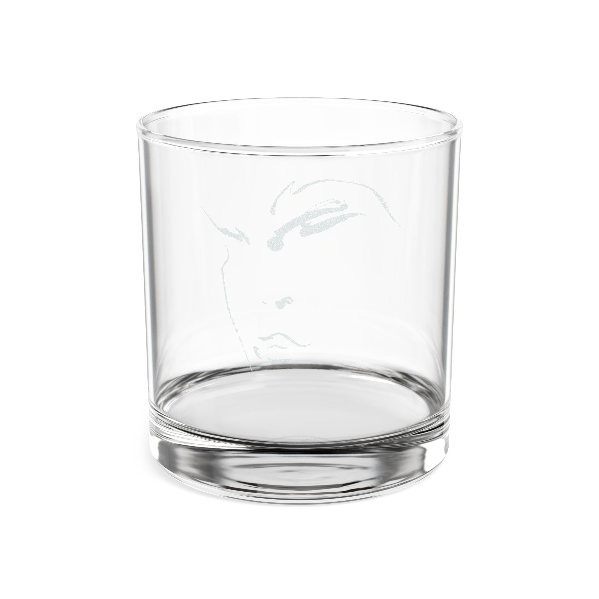 Engraved Whiskey Glass 10.5oz — Minimal Face Portrait Design