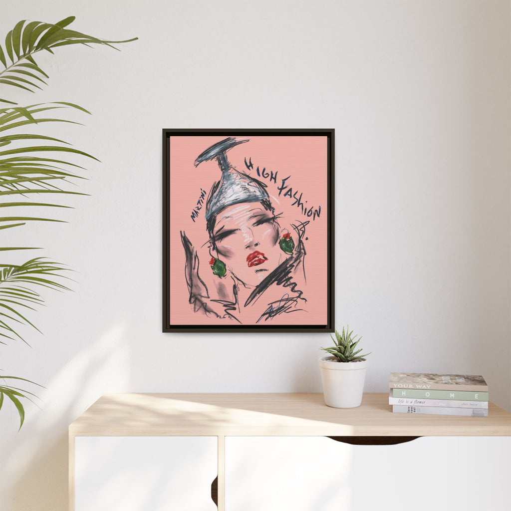 High Fashion Portrait Framed Canvas Wall Art