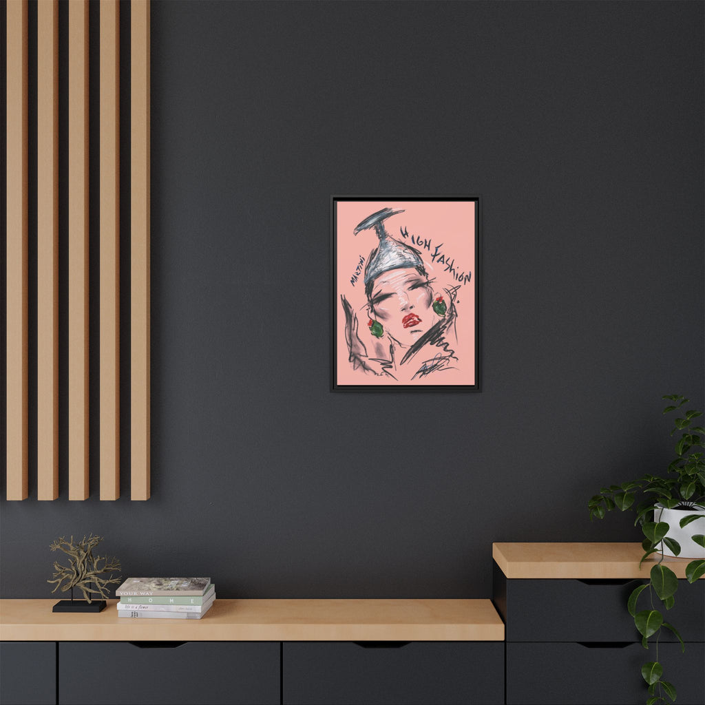 High Fashion Portrait Framed Canvas Wall Art