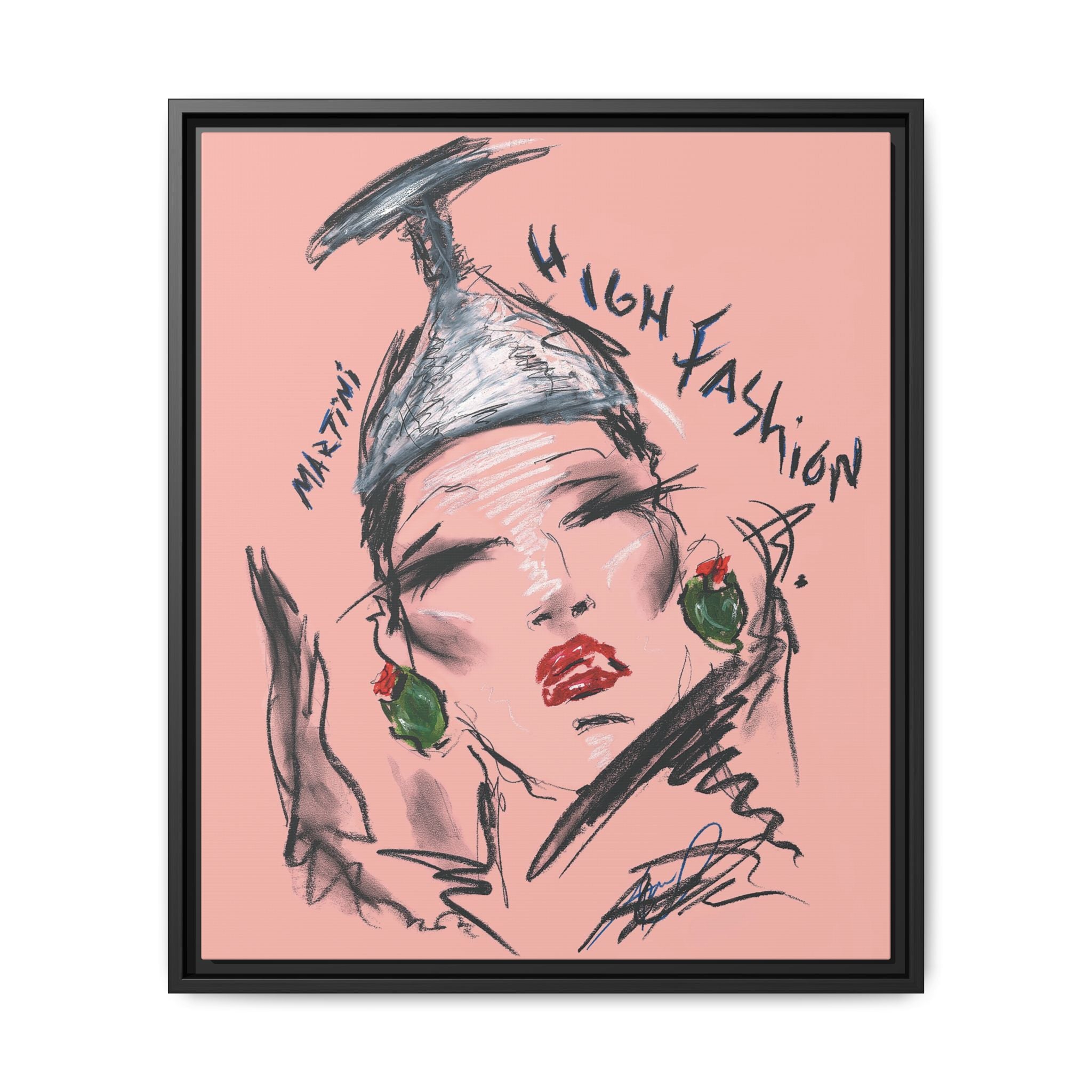 High Fashion Portrait Framed Canvas Wall Art