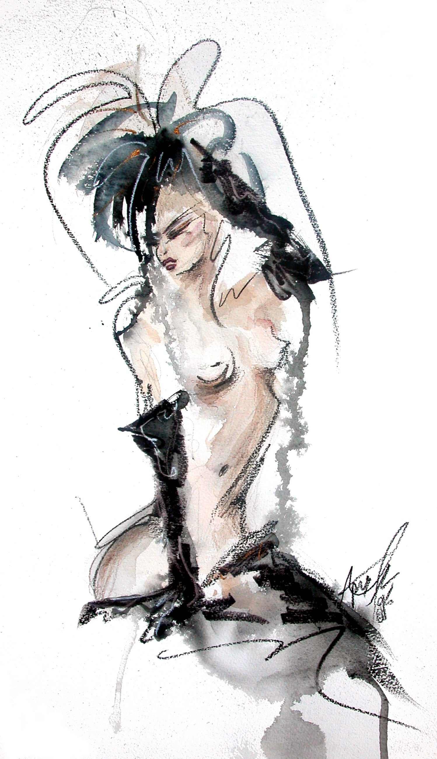 Woman in Black Gloves